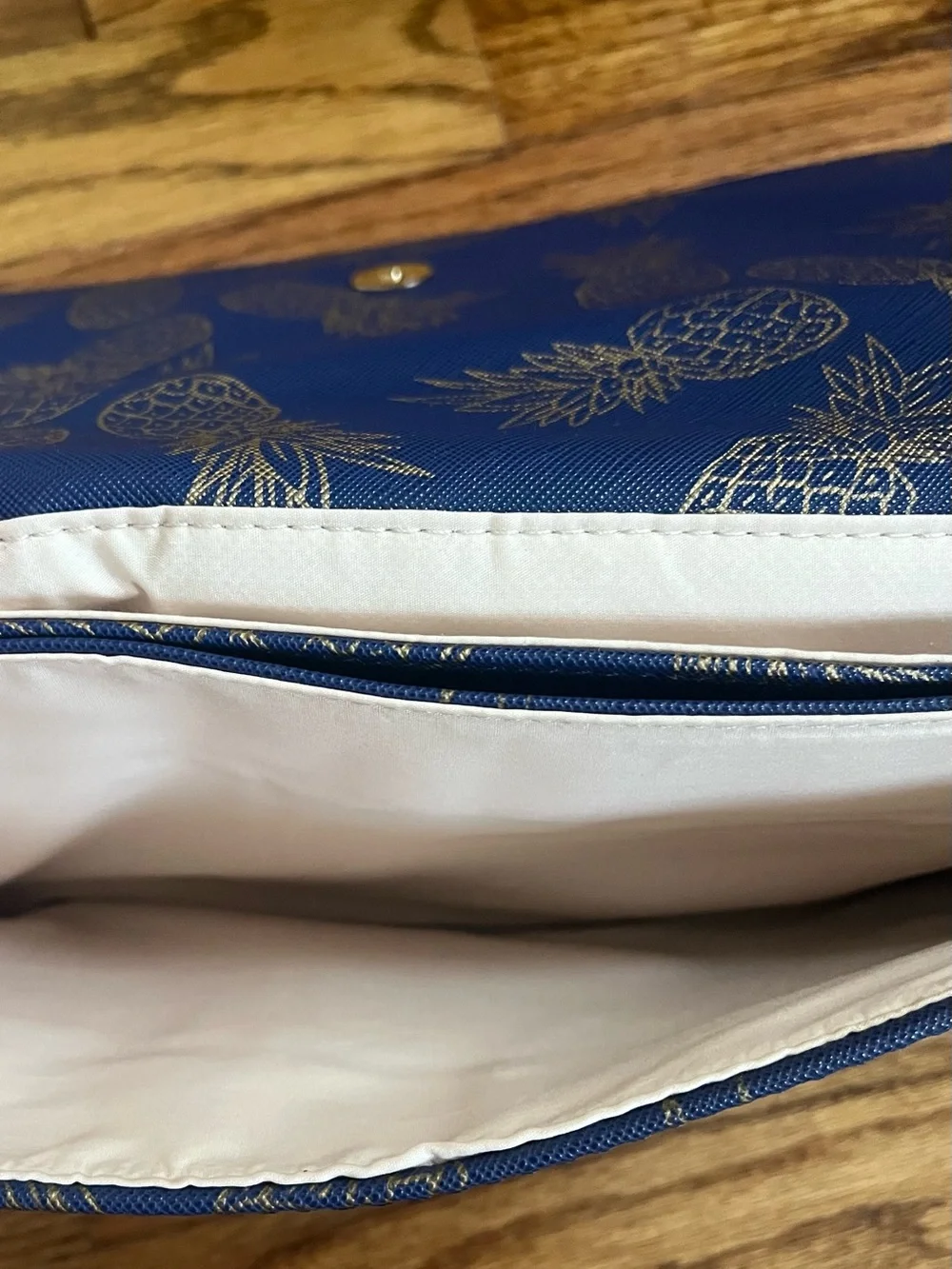 Deux Lux Navy with Gold Foil Pineapple Clutch
